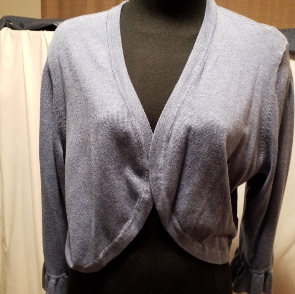 Denim blue knit Bolero jacket